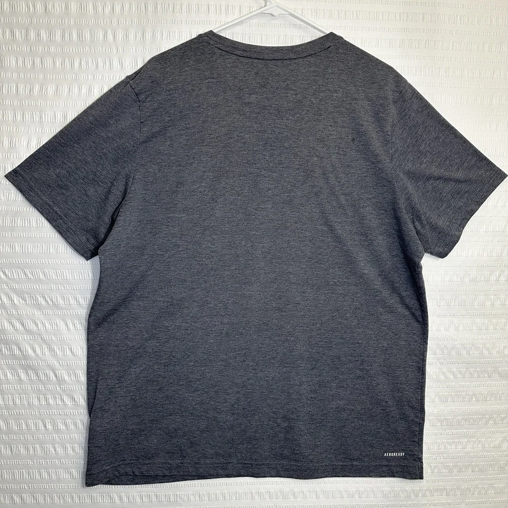 Adidas Men's Basic Tee - Primegreen Aeroready Charcoal Dark Gray XL - Picture 5 of 8